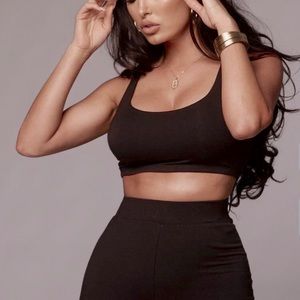 NWT JLUXBASIX Black Elise Crop Top